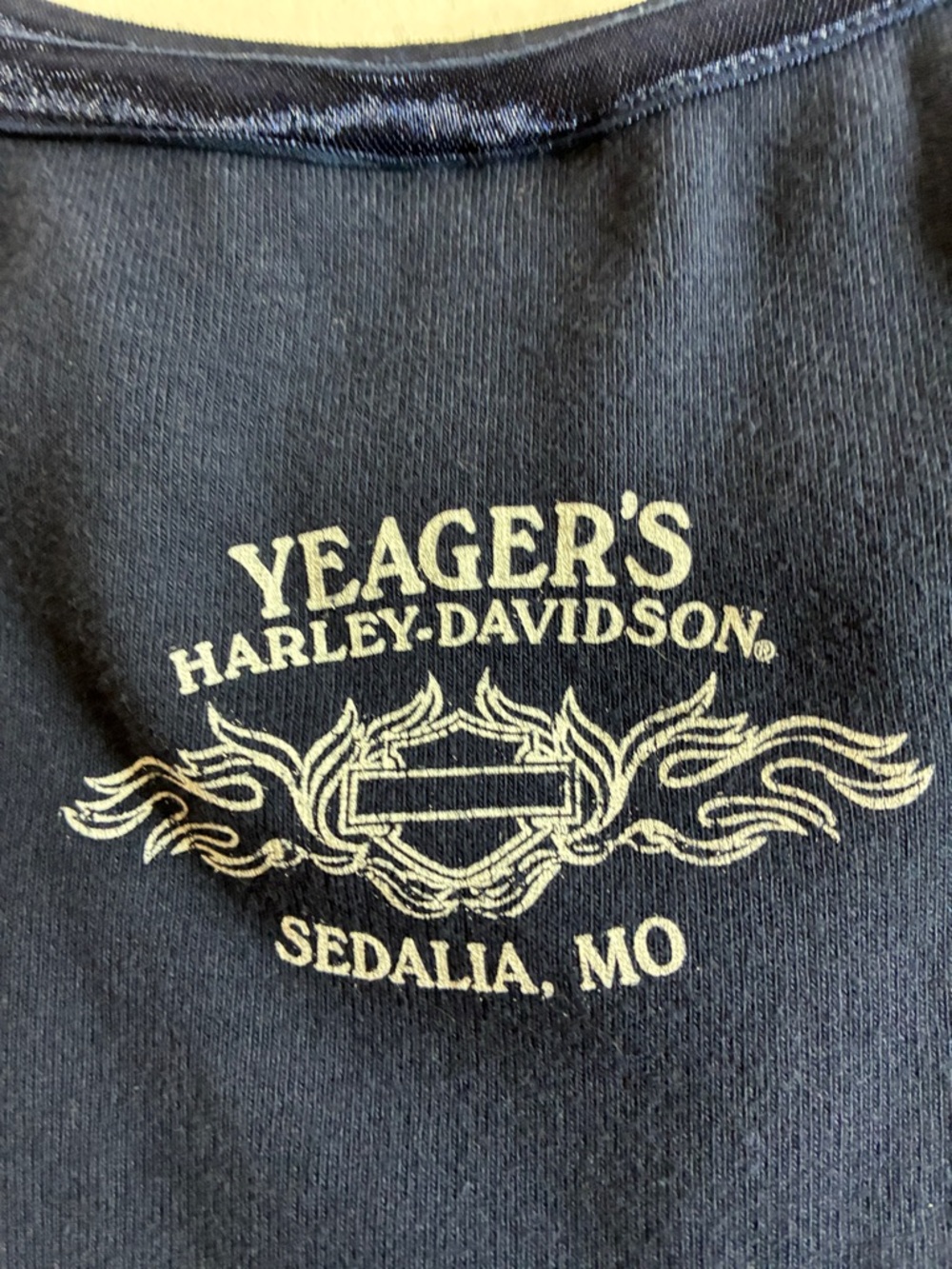 Harley-Davidson XL Women’s Dark Blue Cami  Top Silver Graphic Adjustable Straps - Picture 7 of 15